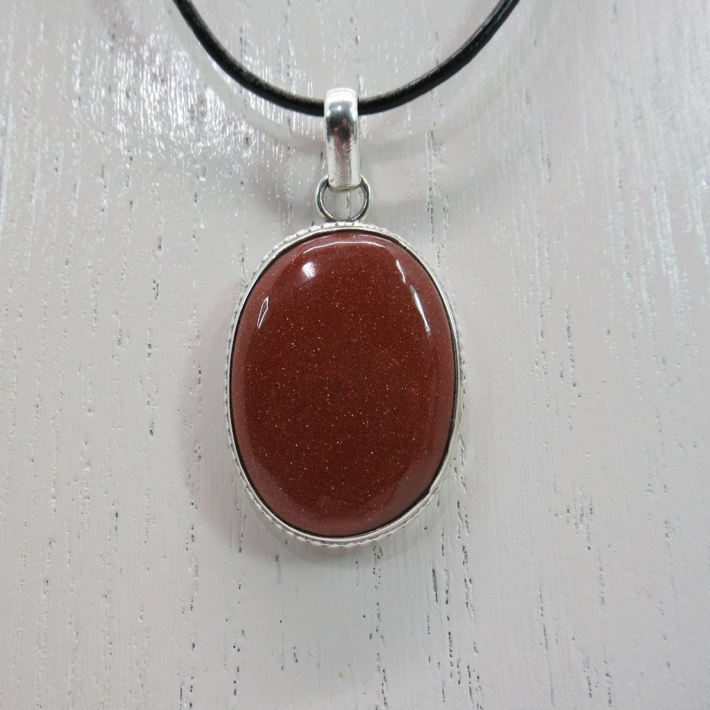 925 Vintage Goldstone Pendant